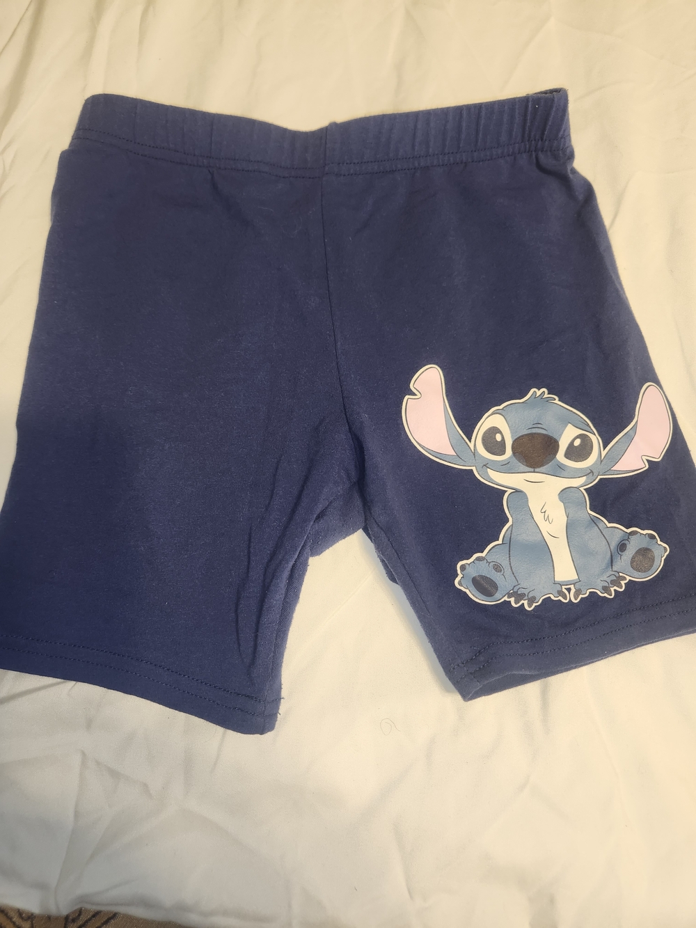 Navy Blue Kids Shorts with Stitch Graphic